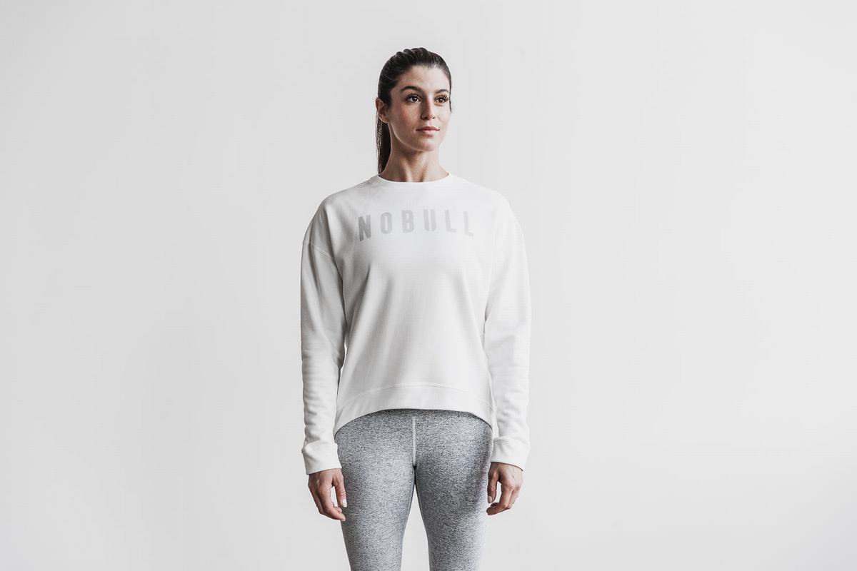 Nobull Crew Women's Sweatshirts White | Australia (TF0158)